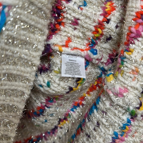 ANDREW MARC NY multi-color chunky knit shimmer tinsel sweater L - Picture 9 of 10